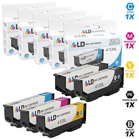LD Remanufactured 410 / 410XL / T410 Set of 5 HY Ink Cartridges (1 Black, 1 Photo Black, 1 Cyan, 1 Magenta & 1 Yellow) for use in Expression XP-530, XP-630, XP-635, XP-640 and XP-830