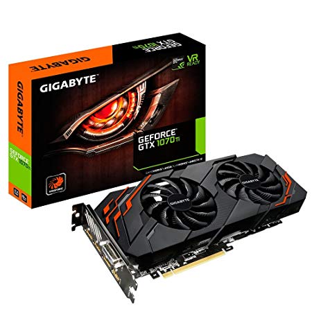 GIGABYTE GV-N107TWF2-8GD GeForce GTX 1070 Ti Windforce 8GB GDDR5 DVI/HDMI/3 Display Ports PCI-Express Video Graphics Card