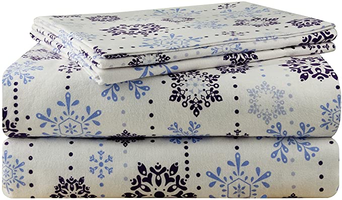 Pointehaven 200 GSM Flannel Sheet Set, King, Snow Drop