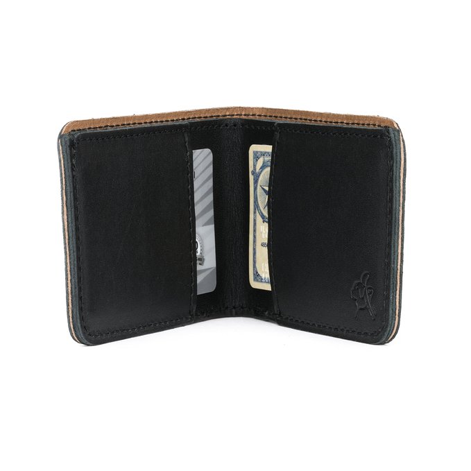 Saddleback Leather Small Bi-Fold Wallet Thin Indestructible Minimalist Card Holder Design with RFID Protection