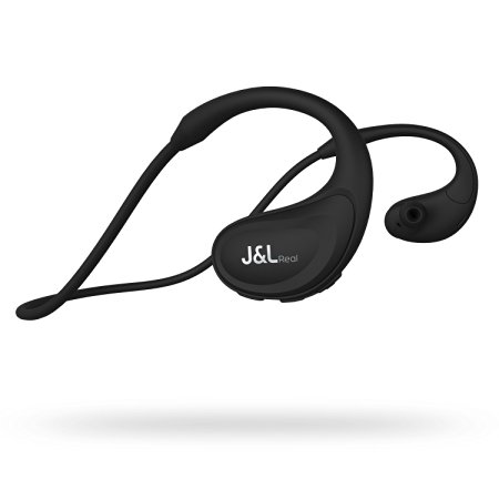 J&L Swan Bluetooth Earbuds, Sports Wireless Headphones (Bluetooth V4.1, Sweat-proof ,CVC 6.0, Noise cancelling) (Black)