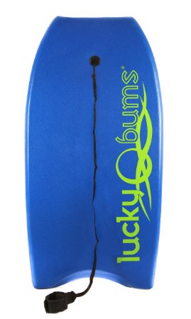 Lucky Bums Body Board - Durable and Buoyant Boogie Board with EPS Core Slick Bottom and Leash - 41-Inches for All Sizes