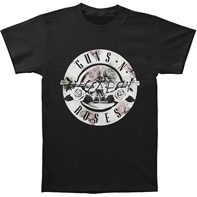 Bravado  Guns N Roses Men's Floral Fill Bullet T-Shirt Black