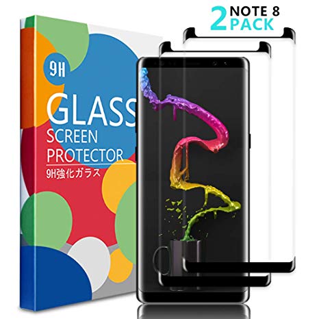 Edota Galaxy Note 8 Screen Protcetor, [2-Pack][Case Friendly][Anti-Scratch][Anti-Bubble] 3D cured Premiun Tempered Glass Screen Protcetor for Samsung Galaxy Note 8
