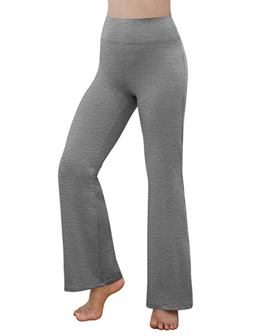 REETOYO Women's Power Flex Tummy Control Workout Yoga Boot Cut Flares Pants with Inner Pocket
