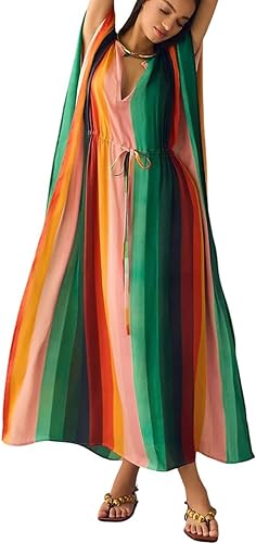 Bsubseach Women Beachwear Turkish Kaftans Long Swimsuit Cover up Caftan Beach Dress