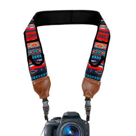 Camera Neck Strap with Accessory Storage Pockets & Underarm Support - by USA Gear - Works with Canon 5D Mark III , 7D , 6D and Many More DSLR , Mirrorless & Instant Cameras!