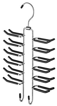 Whitmor 6021-187 Ebony Chrome Swivel Tie Hanger with Belt Loops