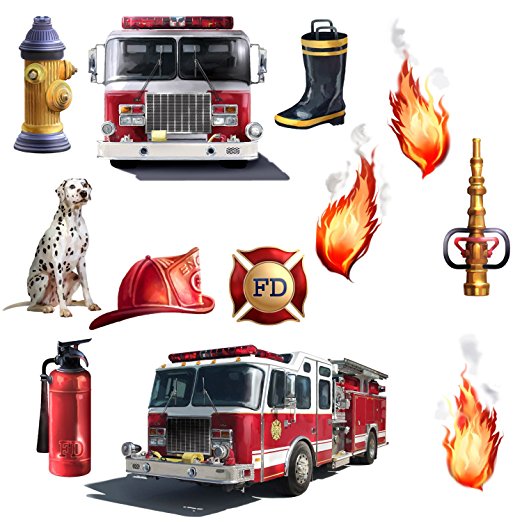 RoomMates RMK1125SCS Fire Brigade Peel & Stick Wall Decal