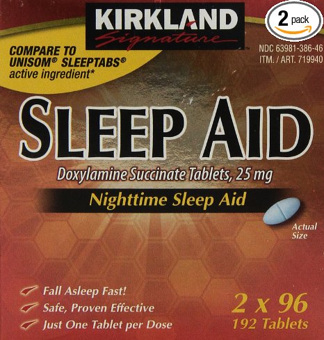 Kirkland Signature Nighttime Sleep Aid (Doxylamine Succinate 25 mg), 192 Tablets