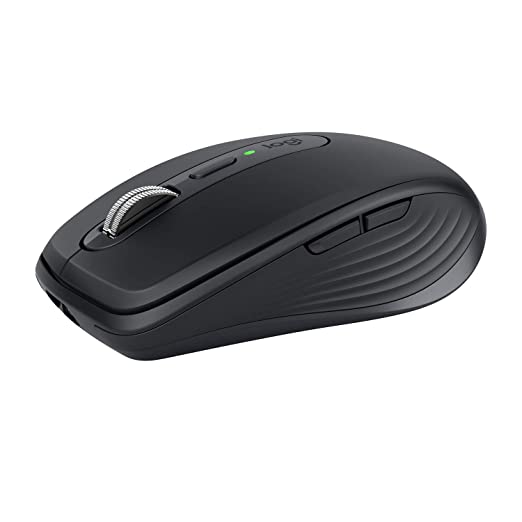 Logitech MX Anywhere 3 Compact Performance Mouse Wireless, Magnetic Scrolling, Ergonomic, 4000DPI Sensor, Custom Buttons, USB-C, Bluetooth, Apple Mac, iPad, Windows PC, Linux, Chrome - Graphite