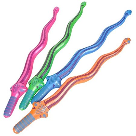 Fun Express Large Inflatable Snake Swords - 27 inches - 12 Piece Pack