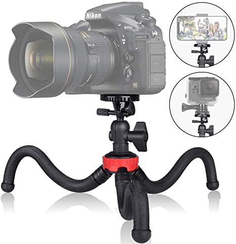 3in1 Action Camera DSLR Phone Portable Flexible Mini Travel Tripod Camcorder Projector Tabletop Stand Mount for Canon iPhone Webcam Youtuber Reviewer Vlogging Live Streaming Podcasting-13 inch