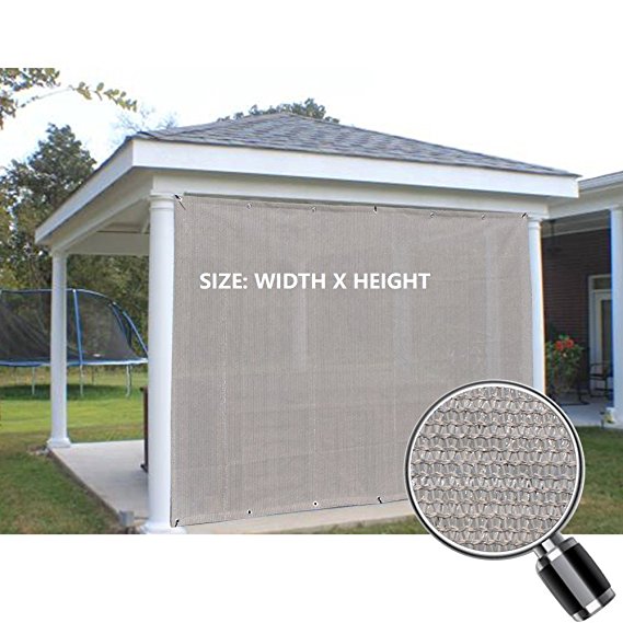 Alion Home Sun Shade Privacy Panel with Grommets on 2 Sides for Patio, Awning, Window, Pergola or Gazebo - Smoke Grey (6' x 6')