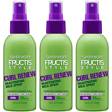 Garnier Hair Care Fructis Style Curl Renew Reactivating Milk Spray for Naturally Curly Hair, 3 Count