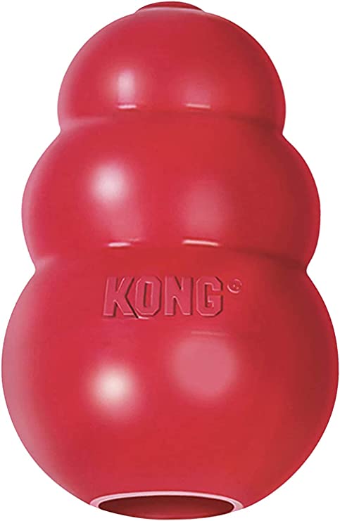 KONG - Classic Dog Toy, Durable Natural Rubber- Fun to Chew, Chase and Fetch (New Version Red Large)