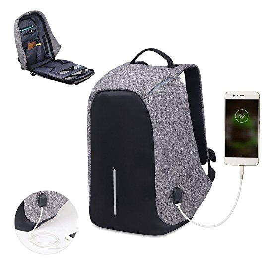 Water Resistant Laptop Backpack , Lightweight computer backpack with USB Charging Port large capacity for travel,business