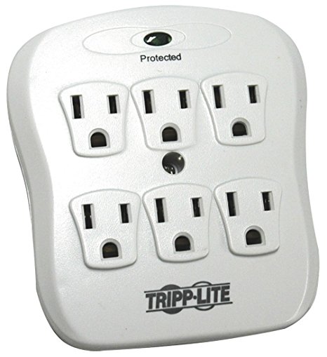 Tripp Lite 6 Outlet Surge Protector/Suppressor, Wall Mount Direct Plug-in, & $10K INSURANCE (SK6-0)