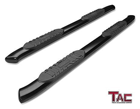 TAC Side Steps Fit 2005-2019 Toyota Tacoma Double Cab Truck Pickup 5" Oval Bend Black Side Steps Nerf Bars Step Rails Running Boards Off Road Exterior Accessories (2 Pieces Running Boards)