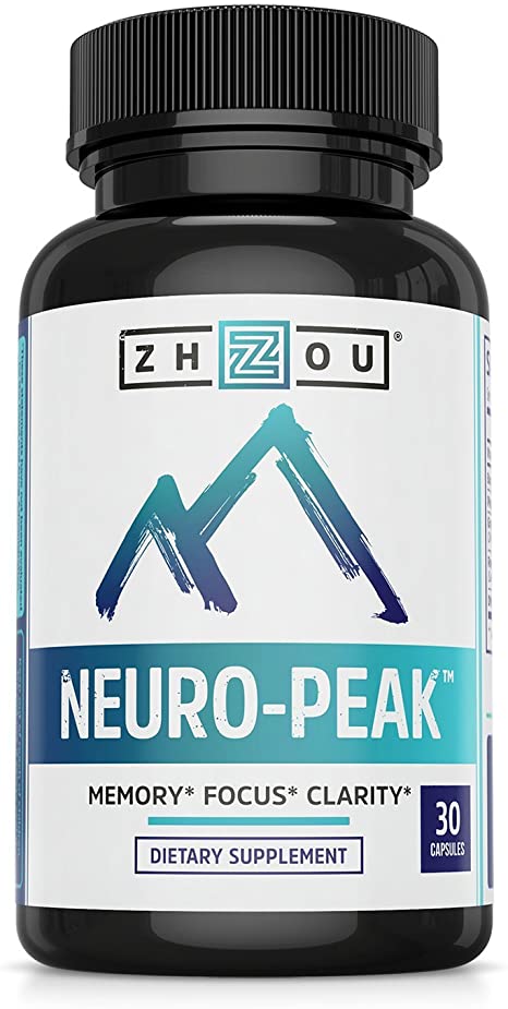 Neuro Peak Brain Support Supplement - Memory, Focus & Clarity Formula - Nootropic Scientifically Formulated for Optimal Performance - Dmae, Rhodiola Rosea, Bacopa Monnieri, Ginkgo Biloba & More