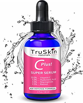 Vitamin C-Plus Super Serum for Face - All-In-One Serum with 20% Vitamin C, Niacinamide, Retinol, Hyaluronic Acid & Salicylic Acid - Reduces Fine Lines, Dark Spots & Evens Skin Tone -1oz