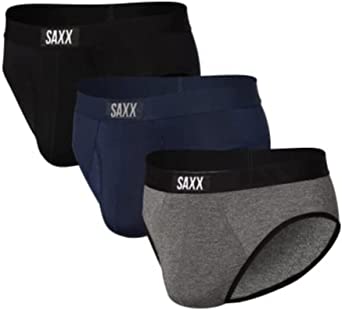 Saxx Men's Underwear - Ultra Super Soft Briefs with Built-in Pouch Support – Pack of 3, Underwear for Men