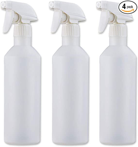 TookMag Empty Plastic Spray Bottle (16 oz / 500ml,3 Pack), Adjustable Nozzle ( Mist & Stream & Off - 3 Modes ) Refillable Empty Squirt Bottle for Water Plant Household /Commercial/Industrial Use, Vehicle Cleaning Planting, HDPE Plastic Support Alcohol Detergent Cleaner, White