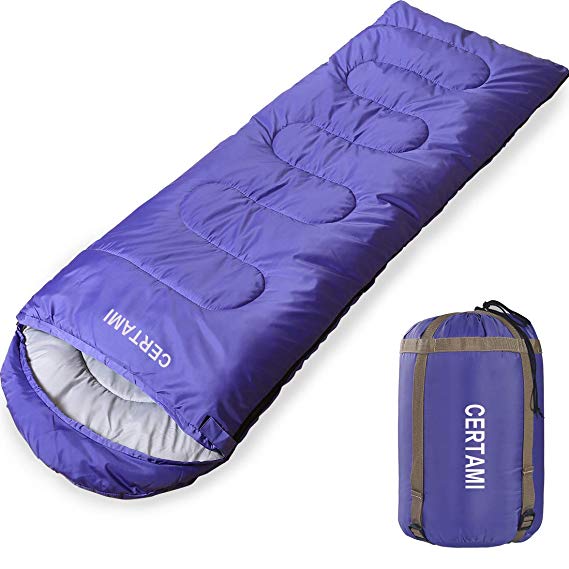 CERTAMI Sleeping Bag for Adults, Girls & Boys, Lightweight Waterproof Compact, Great for 4 Season Warm & Cold Weather, Perfect for Outdoor Backpacking, Camping, Hiking