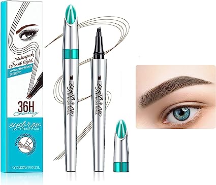 Eyebrow Pencil Dark Brown,brow pencil,Liquid Waterproof Eyebrow Pencil,Eye Brow Pencils for Women,Eyebrow Microblading Pen,Eye Makeup Eyebrow Pen Long-Lasting Waterproof Micro 4 Point Brow Pen