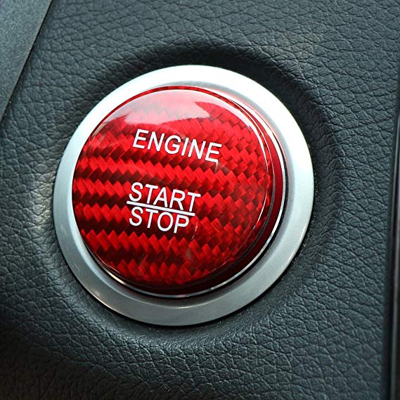Carbon Fiber Car Engine Start Stop Button Cover Keyless Go Ignition Stickers For Mercedes Benz A B C GLC GLA CLA ML GL Class, etc