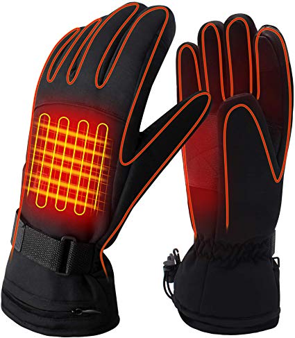 QILOVE Electric Heated Gloves,Hand Warmer with Rechargeable Powered Battery,Winter Extra Warm Heat Touchscreen Gloves Kit,Hiking Motorcycling Skiing Cold Weather Must-Have Men Women Heating Gloves