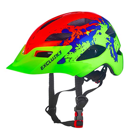 Exclusky Kids Bike Helmets Lightweight Adjustable Youth Helmet for Boys Girls 50-57cm(Ages 5-13)
