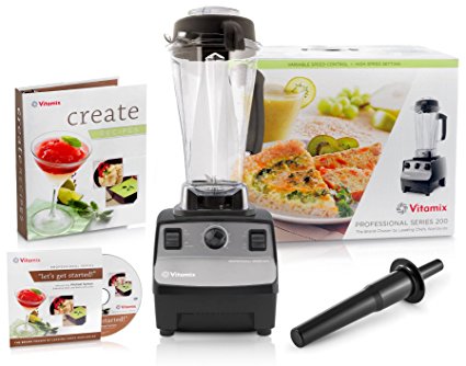 Vitamix 1723 Onyx Professional Series 200 Blender with Create Recipes Cookbook   Let's Get Started DVD