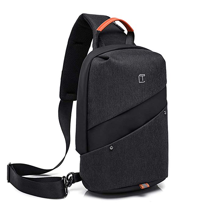 HOYOFO Sling Backpack Anti Theft Mens Chest Crossbody Bags Water Resistant Causal Daypacks USB Charging Port