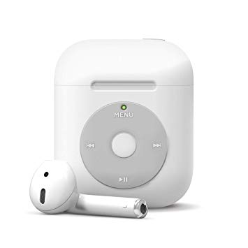 elago AW6 Airpods Case - Classic Music Player Design, Extra Protection - Compatible with AirPods 2/1 [US Patent Registered] (White)