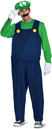 Disguise Men's Luigi Deluxe Adult Costume