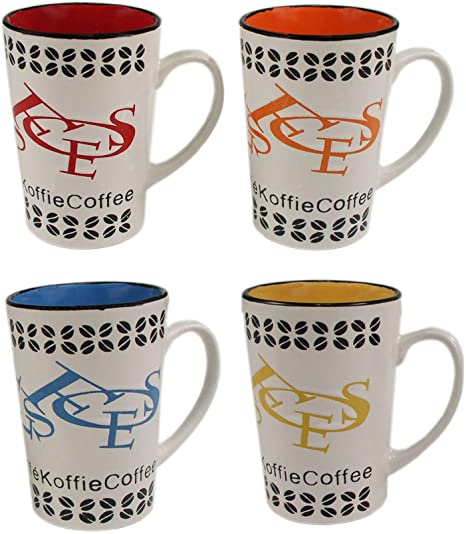 4 pc Multi Color 16 Oz Coffee Mug Set (Multi Color 2)