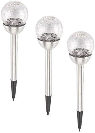 One Stop Gardens 3 Pc. Solar Glass Crackle Ball Pathway Light Set