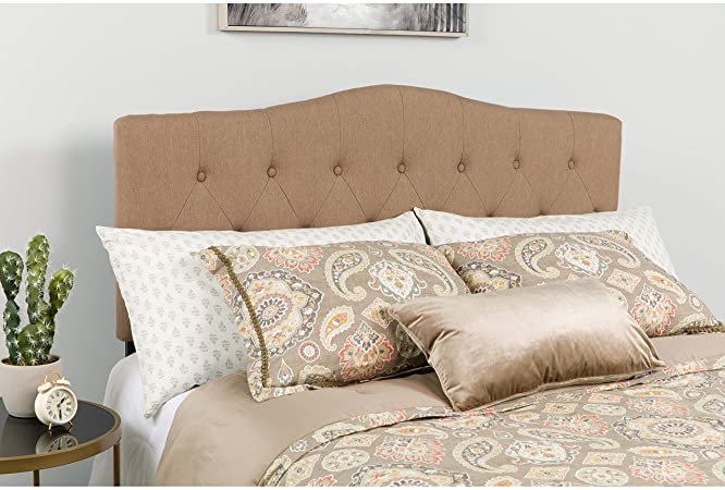 Flash Furniture Cambridge Tufted Upholstered Full Size Headboard in Camel Fabric