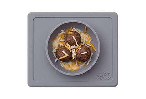 ezpz Mini Bowl - One-Piece Silicone placemat   Bowl (Gray)