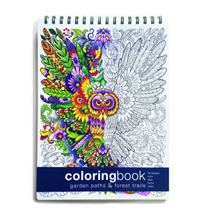 Adult Coloring Book, Garden Paths; Forest Trails -- Large