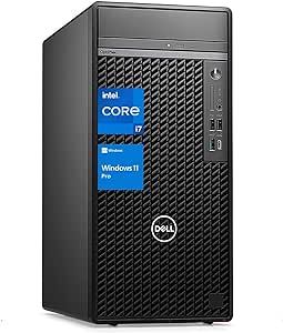 Dell OptiPlex 7000 Series Tower Business Desktop, Intel Core i7-12700, 64GB DDR5 RAM, 2TB PCIe SSD, DVD-RW, DisplayPort, Wired Keyboard & Mouse, Wi-Fi, Windows 11 Pro, Black