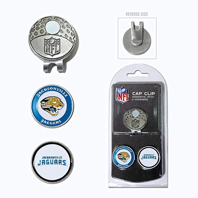 Team Golf NFL Golf Cap Clip with 2 Removable Double-Sided Enamel Magnetic Ball Markers, Attaches Easily to Hats
