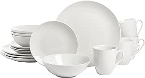 10 Strawberry Street Simply Coupe 16 Piece Dinnerware Set, White - SM-1600-CP-SW