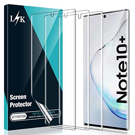 [3 Pack] L K Screen Protector for Samsung Galaxy Note 10 Plus / Note 10  / Note 10 Plus 5G, [Self Healing] [Full Coverage] Flexible Film, Lifetime Replacement Warranty