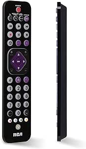 RCA Universal Rechargeable 4-Device Streaming Remote Control – for TV, Audio, Soundbar, Streaming Devices, Ultra-Slim, Rechargeable, Quick Access Keys