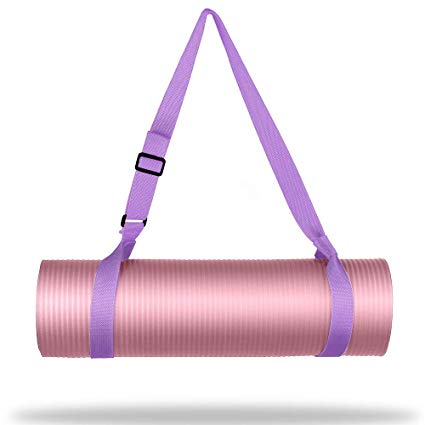 WEHE Adjustable Carrying Exercise Strap Sling for Yoga Mat - Extra Long 86" Durable Cotton Pilates Straps, Shoulder Friendly Bag and Fitness Stretching Design, Odor&Tear Resistant