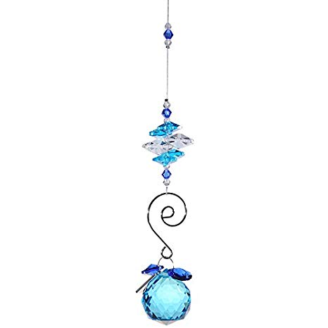 H&D 30mm Crystal Ball Chandelier Prism Ornaments Hanging Suncatcher (sky blue)