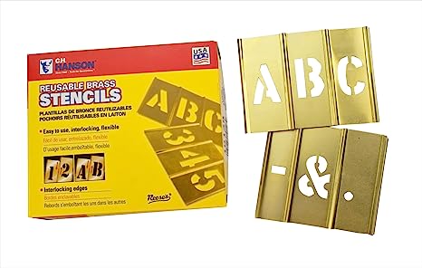 Stencil Set-Letter 2" Brass 33Pcs.