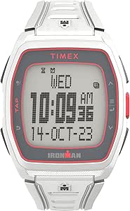 Timex Unisex Ironman Triathlon T300 42mm Watch - White Strap Digital Dial White Case